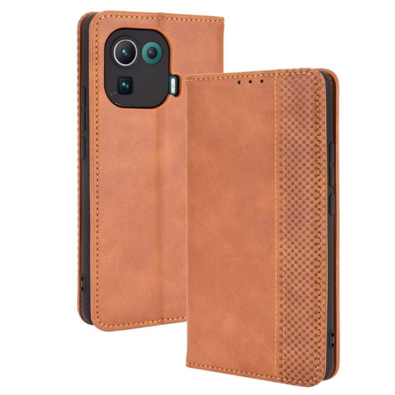 Cover Xiaomi Mi 11 Pro Flip Cover Stiliseret Vintage Lædereffekt