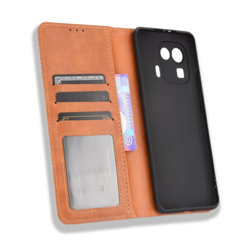 Cover Xiaomi Mi 11 Pro Flip Cover Stiliseret Vintage Lædereffekt