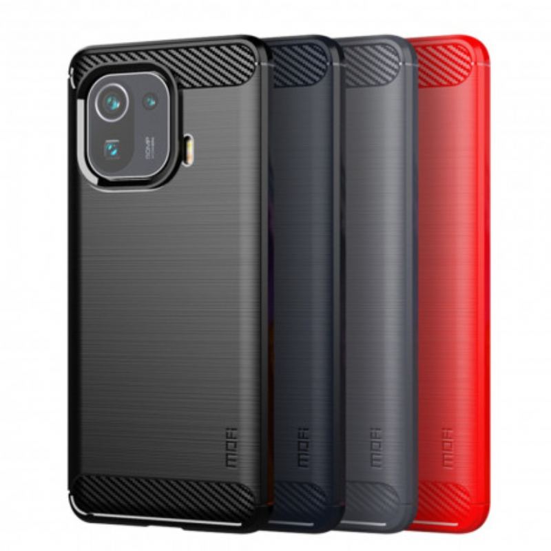 Cover Xiaomi Mi 11 Pro Mofi Børstet Kulfiber