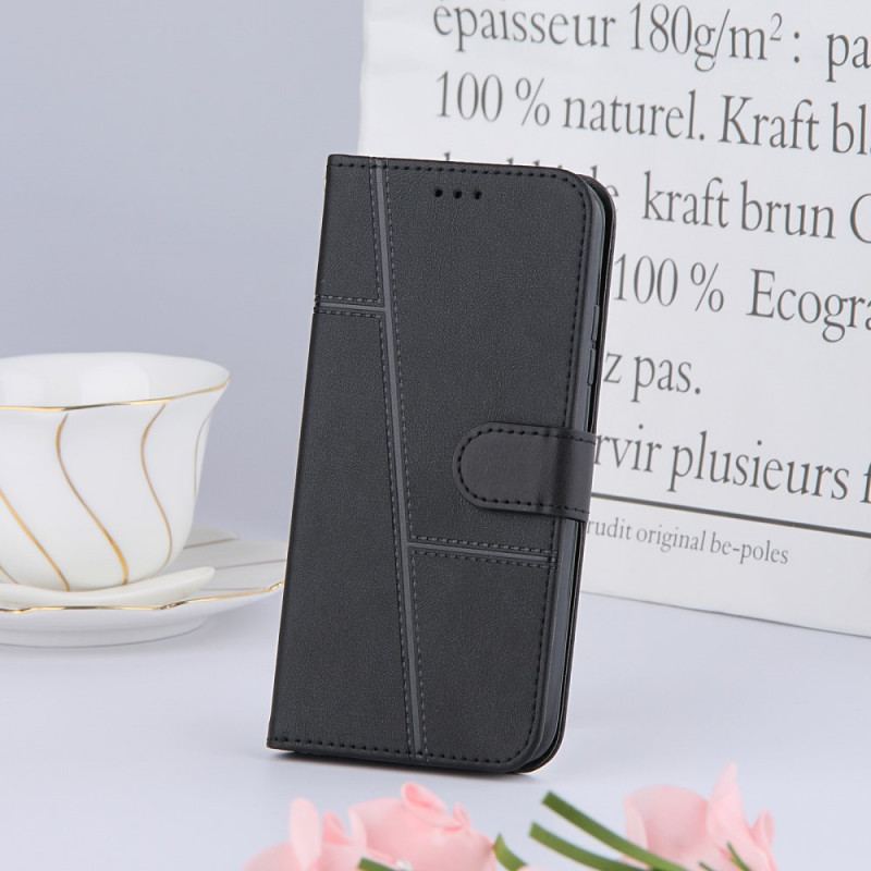 Flip Cover Xiaomi Mi 11 Pro Med Snor Strappy Geometrisk Læderstil