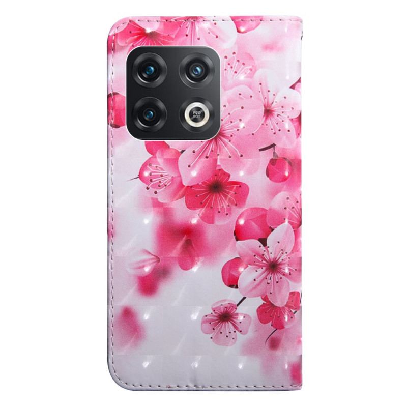 Flip Cover OnePlus 10 Pro 5G Blomster Med Rem
