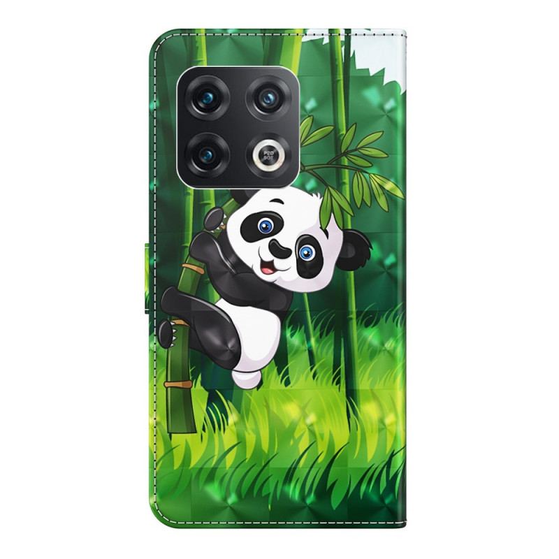 Flip Cover OnePlus 10 Pro 5G Med Snor Strappy Panda