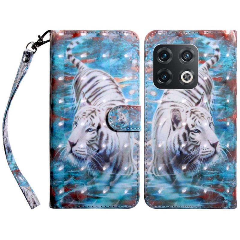 Flip Cover OnePlus 10 Pro 5G Med Snor Thong Tiger