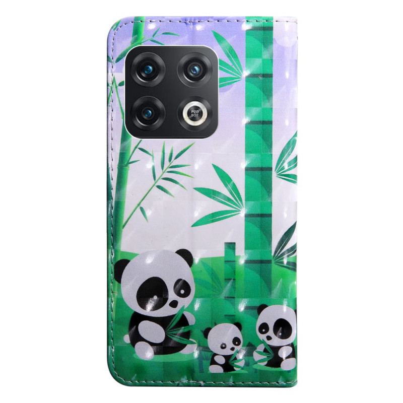 Læder Cover OnePlus 10 Pro 5G Med Snor Thong Pandaer
