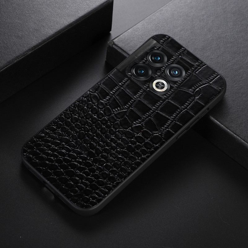 Mobilcover OnePlus 10 Pro 5G Ægte Crocodile Texture Læder