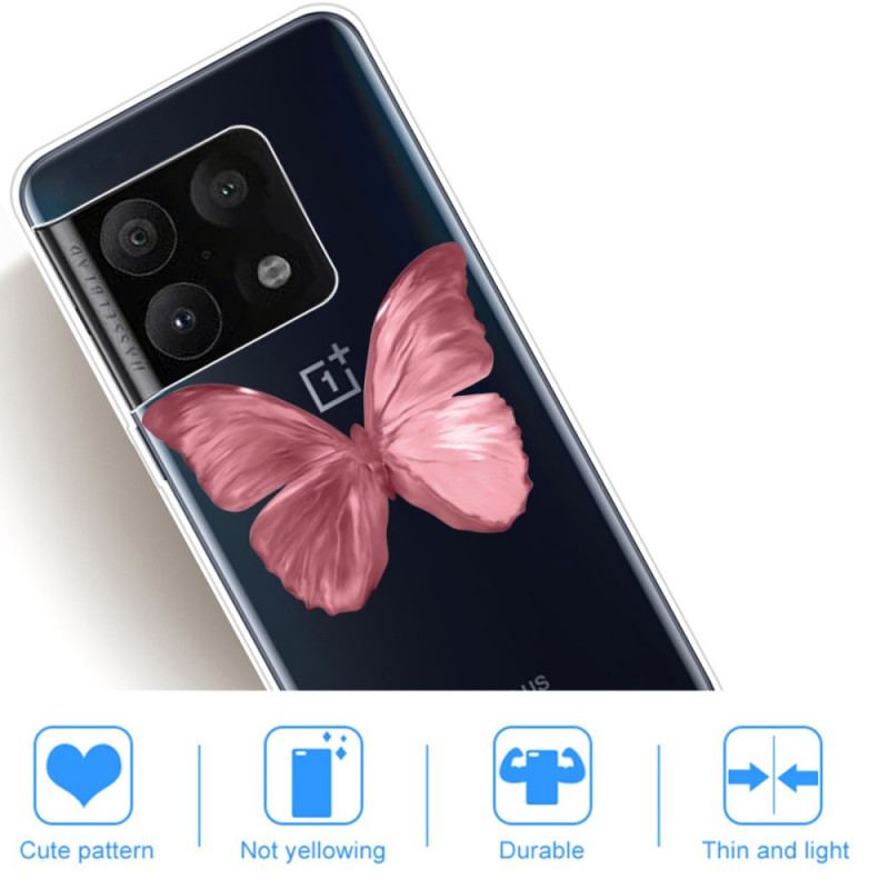 Mobilcover OnePlus 10 Pro 5G Pink Sommerfugleslange