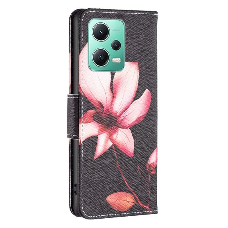 Flip Cover Poco X5 5G Lyserød Blomst