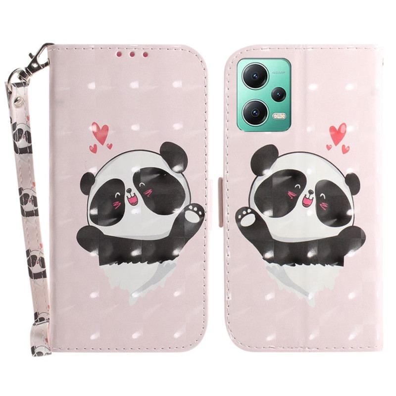 Flip Cover Poco X5 5G Med Snor Panda Love Med Snor