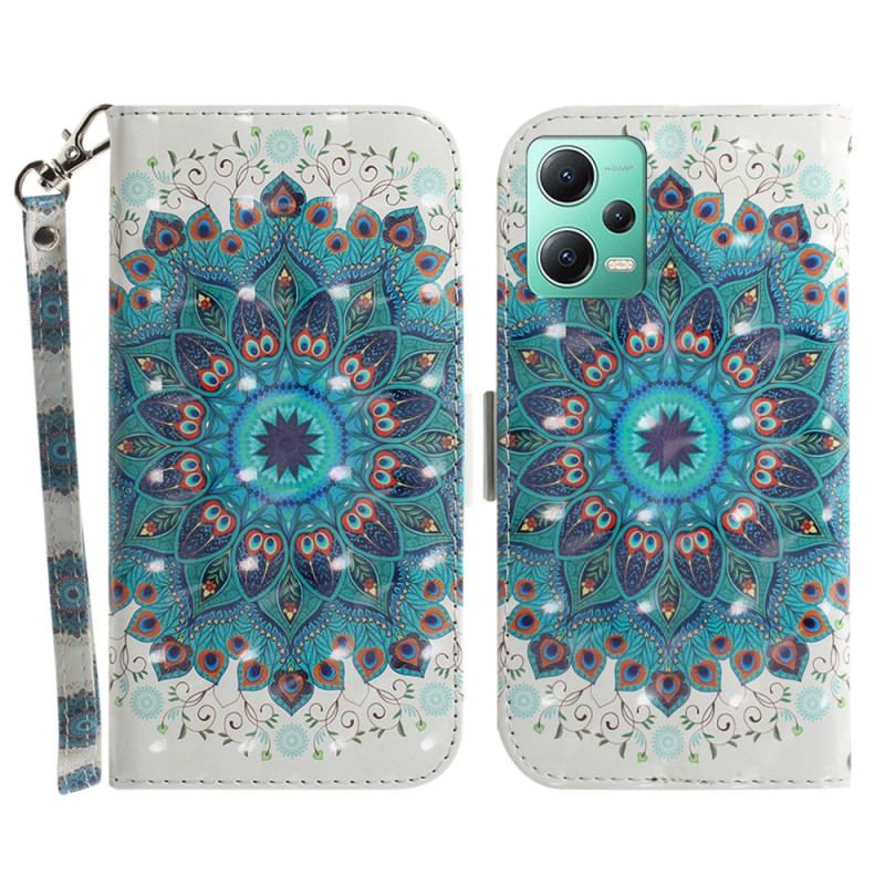 Flip Cover Poco X5 5G Med Snor Strappy Mandala