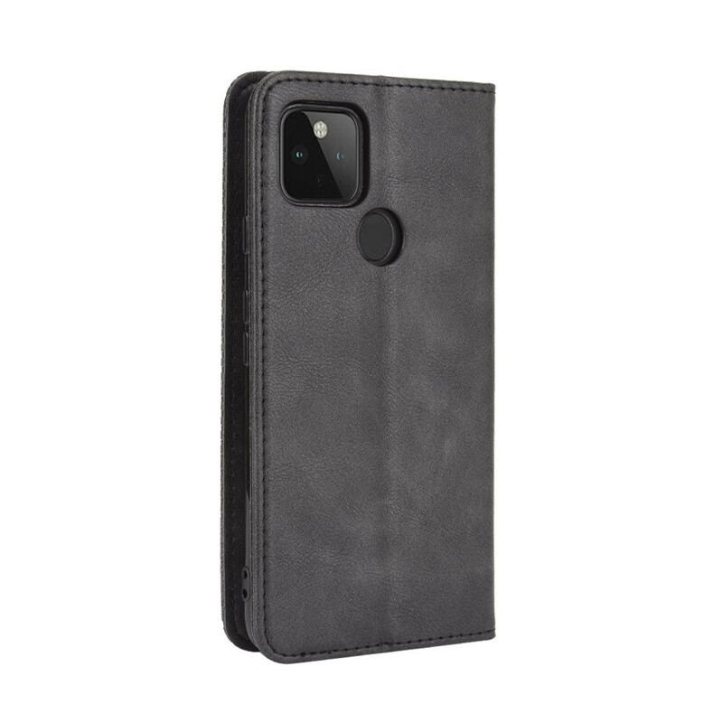 Cover Google Pixel 4A 5G Flip Cover 5g Stiliseret Vintage Lædereffekt