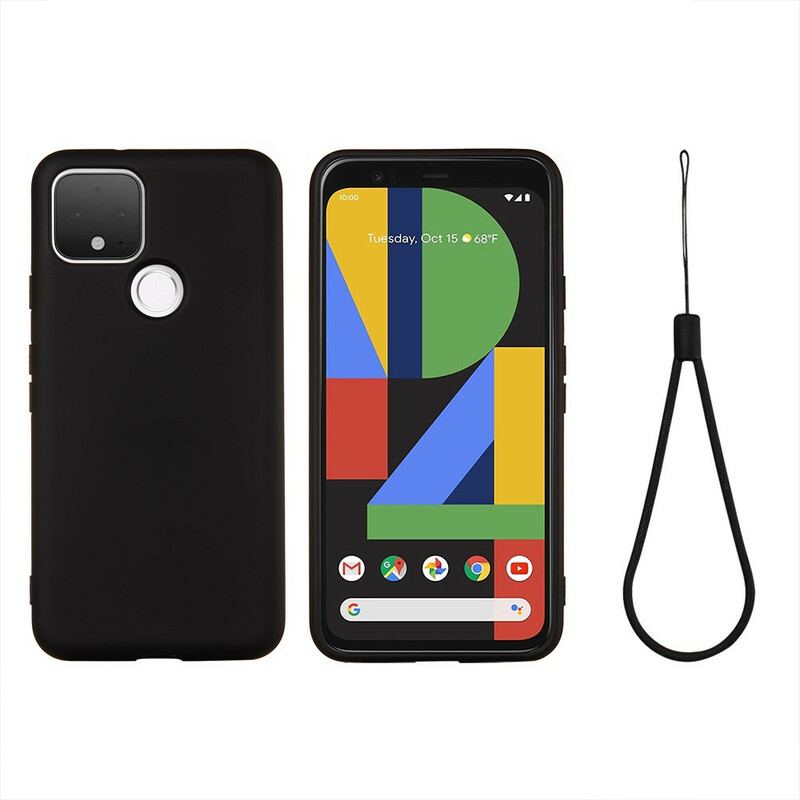 Cover Google Pixel 4A 5G Flydende Silikonedesign Med Snor