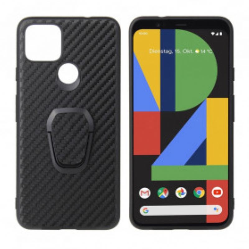 Mobilcover Google Pixel 4A 5G Carbon Fiber Ring-support