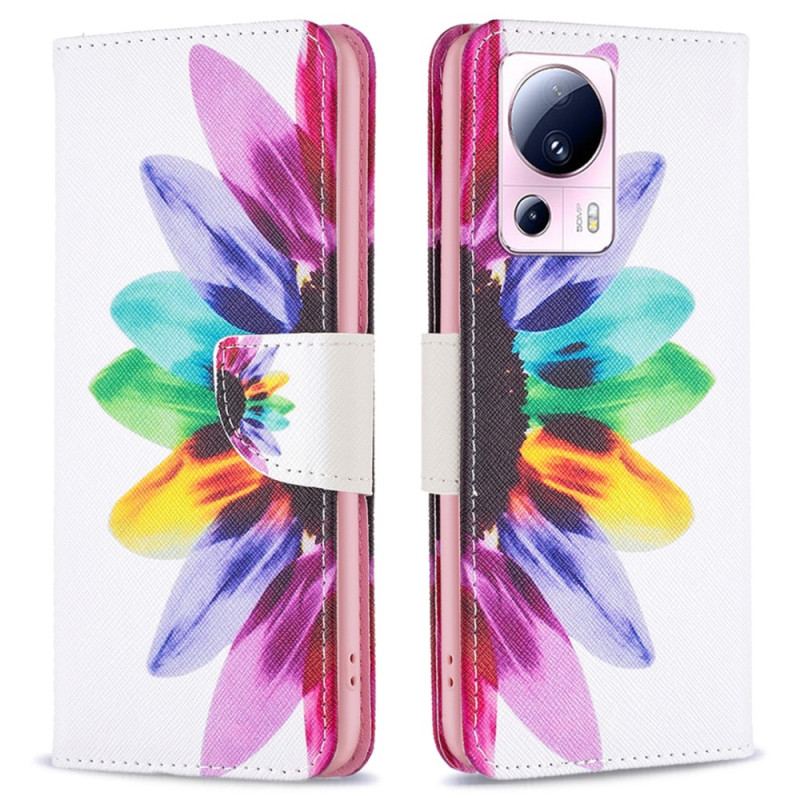 Flip Cover Xiaomi 13 Lite Akvarel Blomst