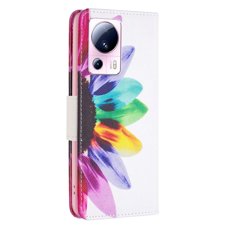 Flip Cover Xiaomi 13 Lite Akvarel Blomst