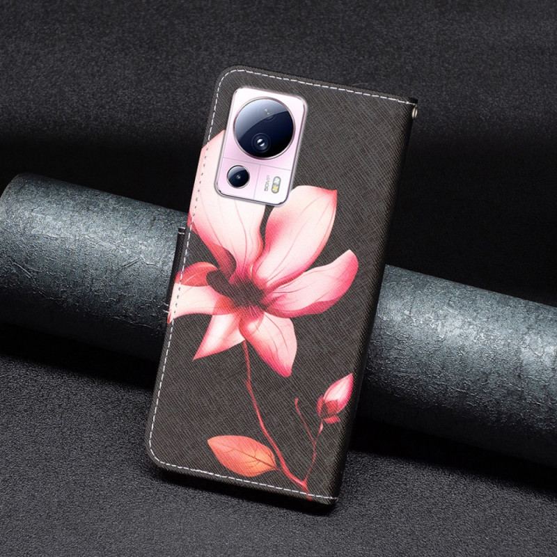 Flip Cover Xiaomi 13 Lite Lyserød Blomst