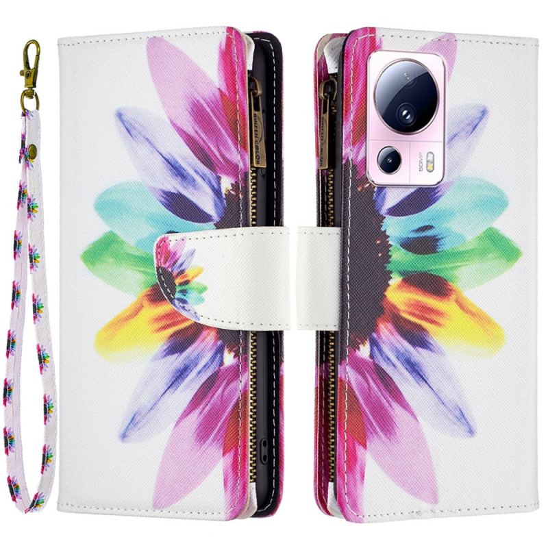 Flip Cover Xiaomi 13 Lite Punge Etui Blomster Tegnebog