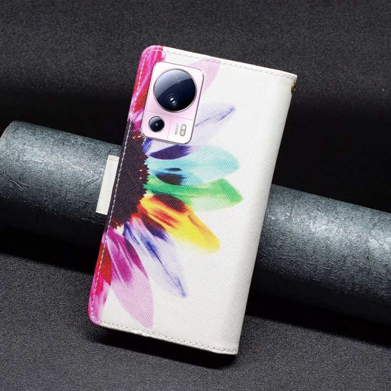 Flip Cover Xiaomi 13 Lite Punge Etui Blomster Tegnebog