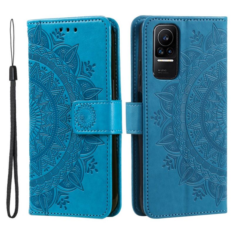 Læder Cover Xiaomi 13 Lite Mandala Sun Med Snor