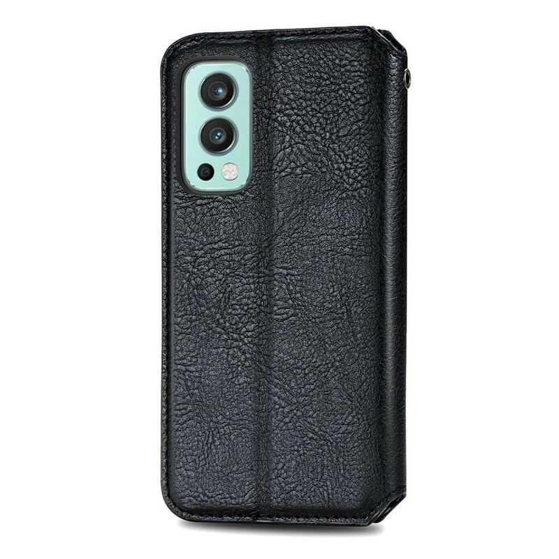 Cover OnePlus Nord 2 5G Flip Cover Diamanttekstur I Lædereffekt