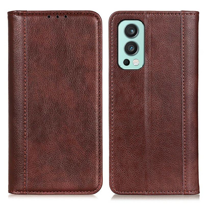 Cover OnePlus Nord 2 5G Flip Cover Litchi Split Læderversion