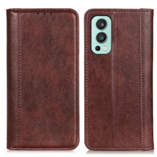 Cover OnePlus Nord 2 5G Flip Cover Litchi Split Læderversion