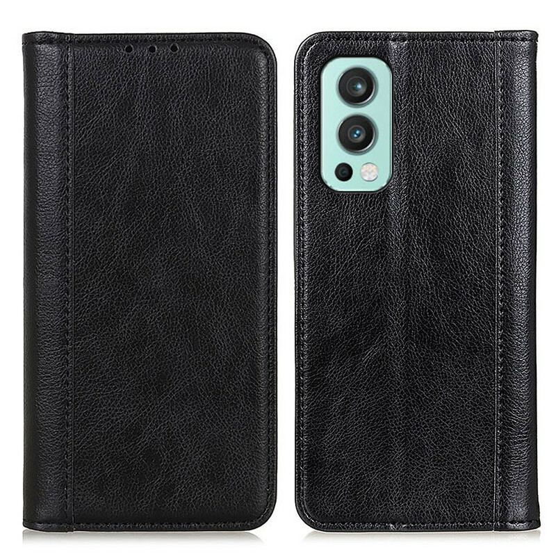 Cover OnePlus Nord 2 5G Flip Cover Litchi Split Læderversion