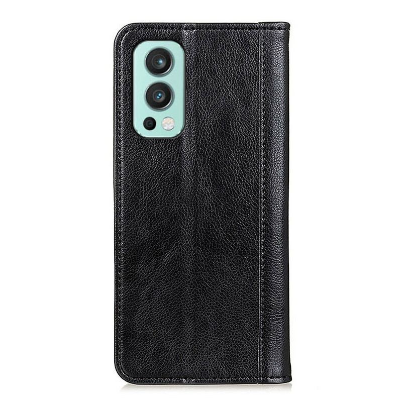 Cover OnePlus Nord 2 5G Flip Cover Litchi Split Læderversion