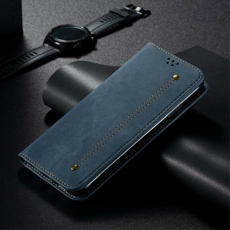 Cover OnePlus Nord 2 5G Flip Cover Tekstur På Jeans I Imiteret Læder