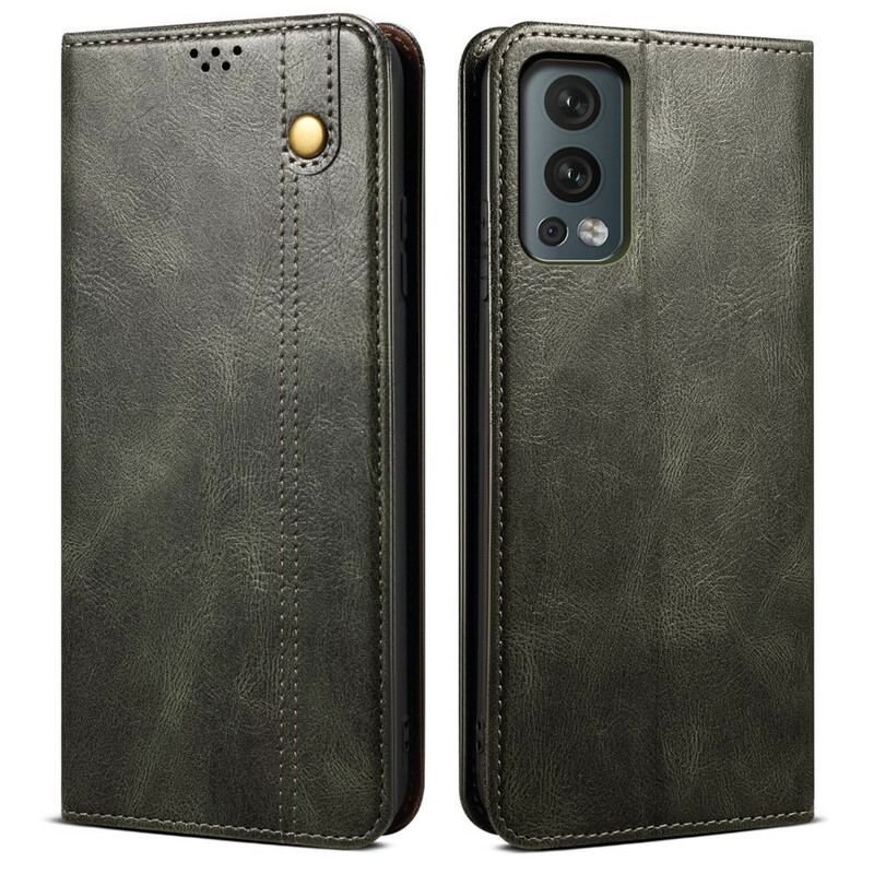 Cover OnePlus Nord 2 5G Flip Cover Voksbehandlet Kunstlæder