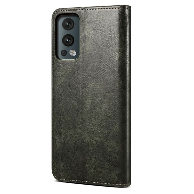 Cover OnePlus Nord 2 5G Flip Cover Voksbehandlet Kunstlæder