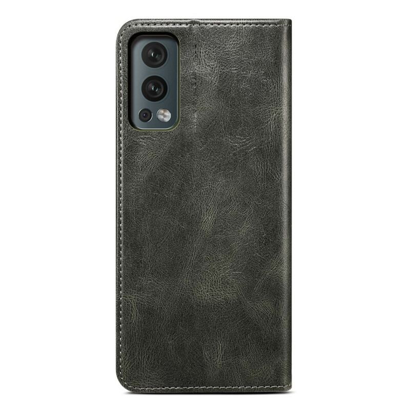 Cover OnePlus Nord 2 5G Flip Cover Voksbehandlet Kunstlæder