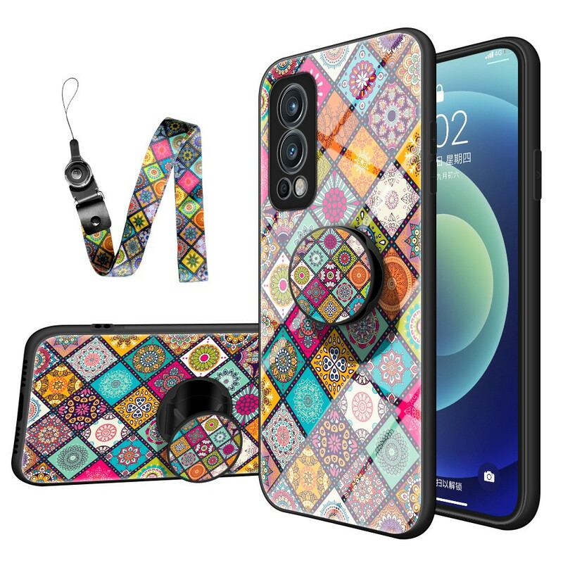 Cover OnePlus Nord 2 5G Patchwork Magnetisk Holder