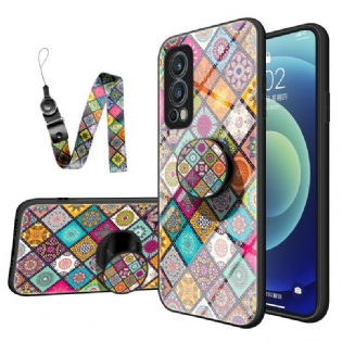 Cover OnePlus Nord 2 5G Patchwork Magnetisk Holder