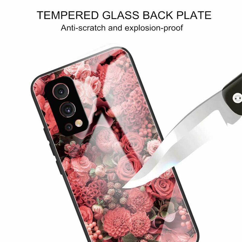 Cover OnePlus Nord 2 5G Rose Blomster Hærdet Glas