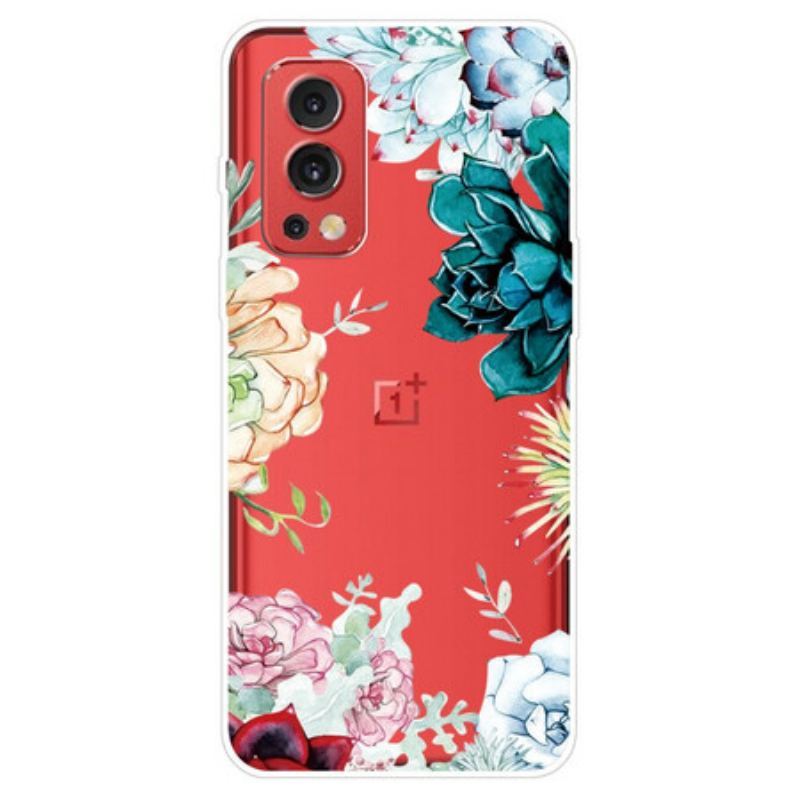 Cover OnePlus Nord 2 5G Sømløse Akvarelblomster