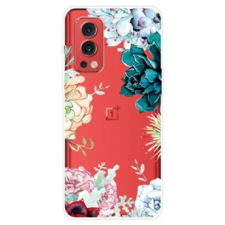 Cover OnePlus Nord 2 5G Sømløse Akvarelblomster