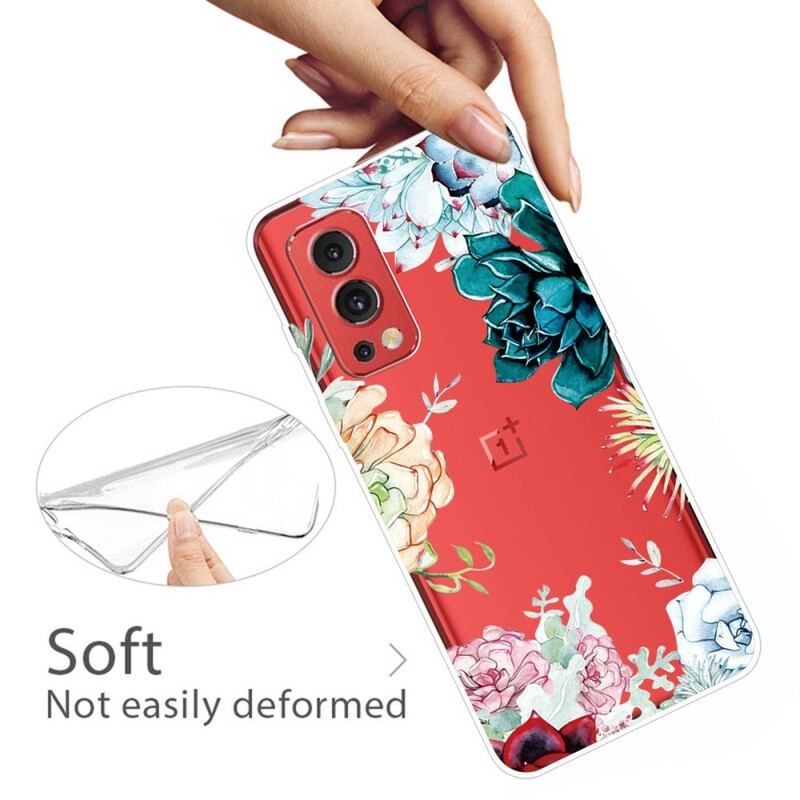 Cover OnePlus Nord 2 5G Sømløse Akvarelblomster