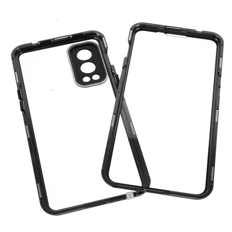 Cover OnePlus Nord 2 5G To Sider Magnetisk Hærdet Glas Og Metal