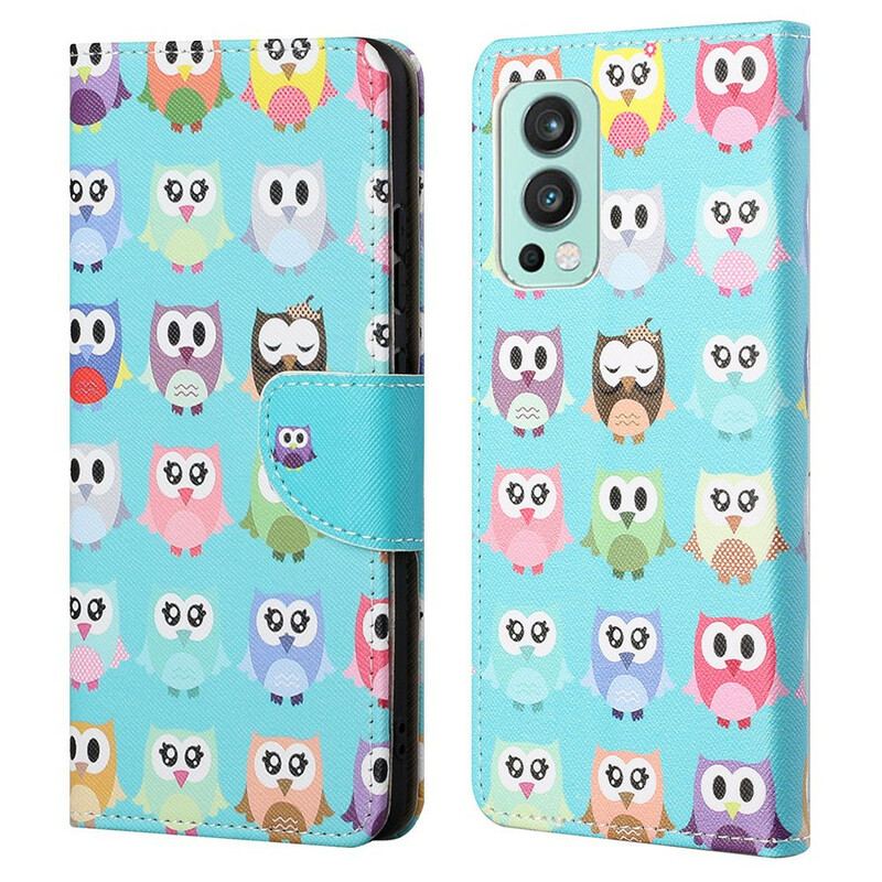 Flip Cover OnePlus Nord 2 5G Flere Ugler