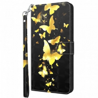 Flip Cover OnePlus Nord 2 5G Gule Sommerfugle