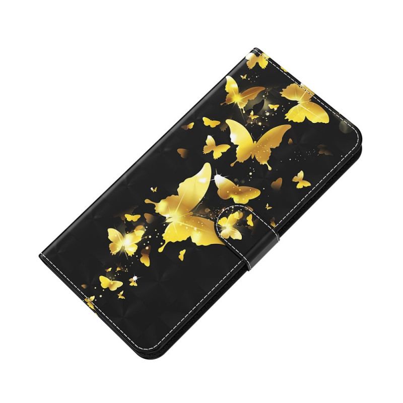 Flip Cover OnePlus Nord 2 5G Gule Sommerfugle