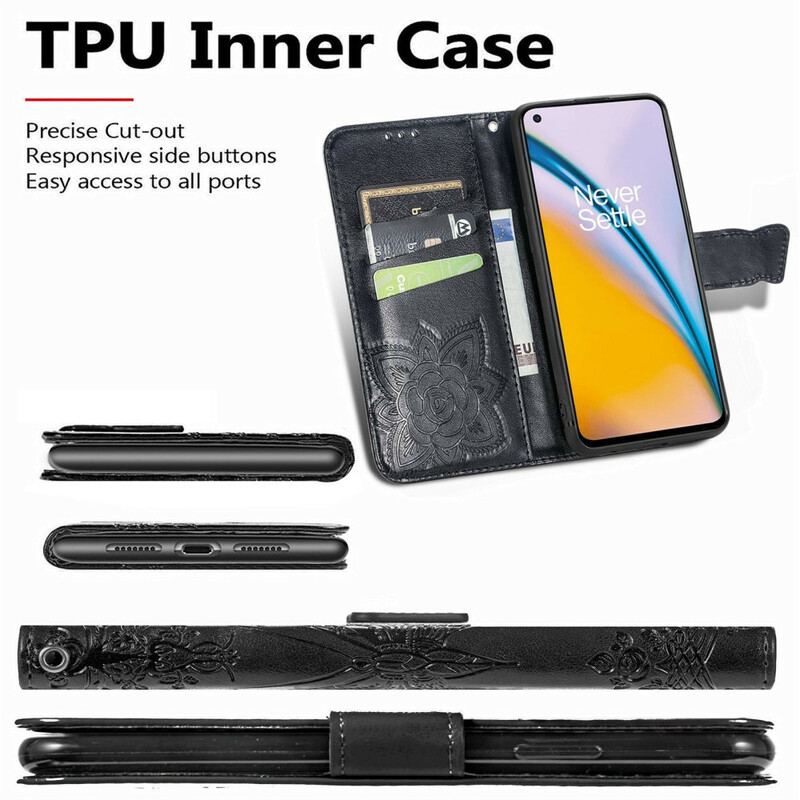 Flip Cover OnePlus Nord 2 5G Halve Sommerfugle