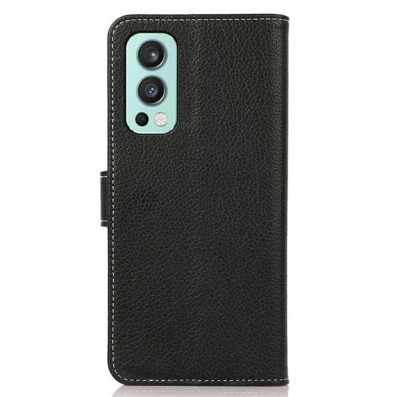 Flip Cover OnePlus Nord 2 5G Litchi Læder Med Syning