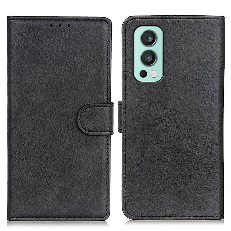 Flip Cover OnePlus Nord 2 5G Mat Retro Lædereffekt