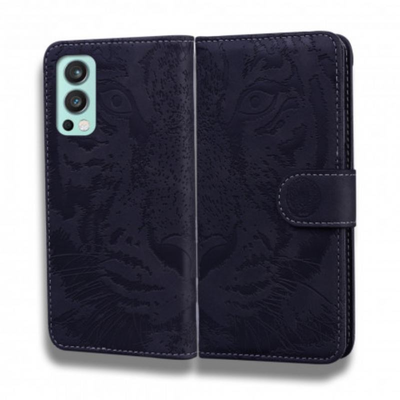 Flip Cover OnePlus Nord 2 5G Tiger Ansigtsprint