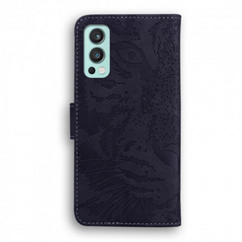 Flip Cover OnePlus Nord 2 5G Tiger Ansigtsprint