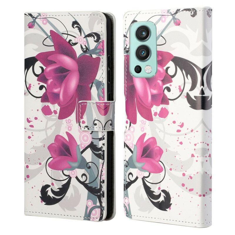 Flip Cover OnePlus Nord 2 5G Tropiske Blomster