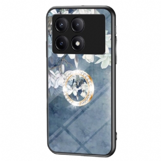 Cover Poco X6 Pro 5g Telefon Etui Blomsterring-holder Af Hærdet Glas