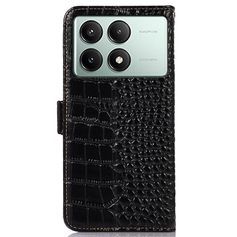 Flip Cover Poco X6 Pro 5g Crocodile Texture Wallet Med Rfid-blokering