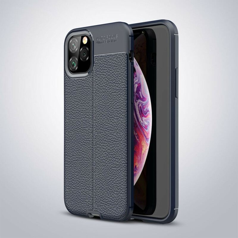 Cover iPhone 11 Pro Dobbelt Linje Litchi Læder Effekt